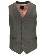 Olive Linen Blend Waistcoat