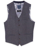 Men's Taupe and Grey Wool Blend Waistcoat