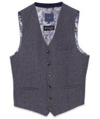 Men's Taupe and Grey Wool Blend Waistcoat