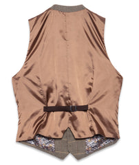 Green Herringbone Check Waistcoat