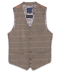 Green Herringbone Check Waistcoat