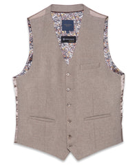 Men's Wool Blend Waistcoat - Sage, Oatmeal, & Navy