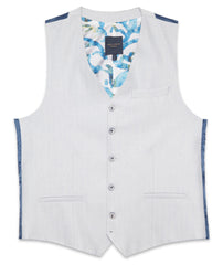 Linen Blend Soft Herringbone Waistcoat
