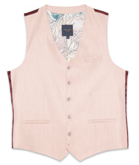 Linen Blend Soft Herringbone Waistcoat