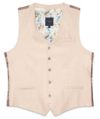 Linen Blend Soft Herringbone Waistcoat