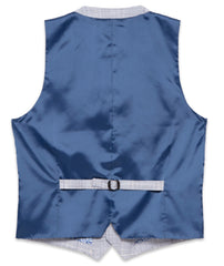 Soft Melange Check Light Blue Waistcoat