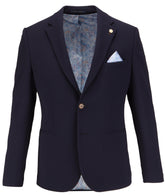 Textured Jersey Blazer with Smoked Wood Effect Buttons