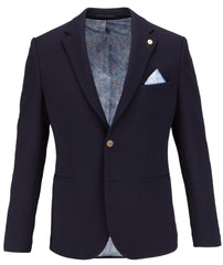 Textured Jersey Blazer with Smoked Wood Effect Buttons