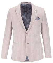Soft Herringbone Cotton Linen Blend Blazer