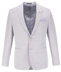 Soft Herringbone Cotton Linen Blend Blazer