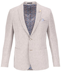 Soft Herringbone Cotton Linen Blend Blazer