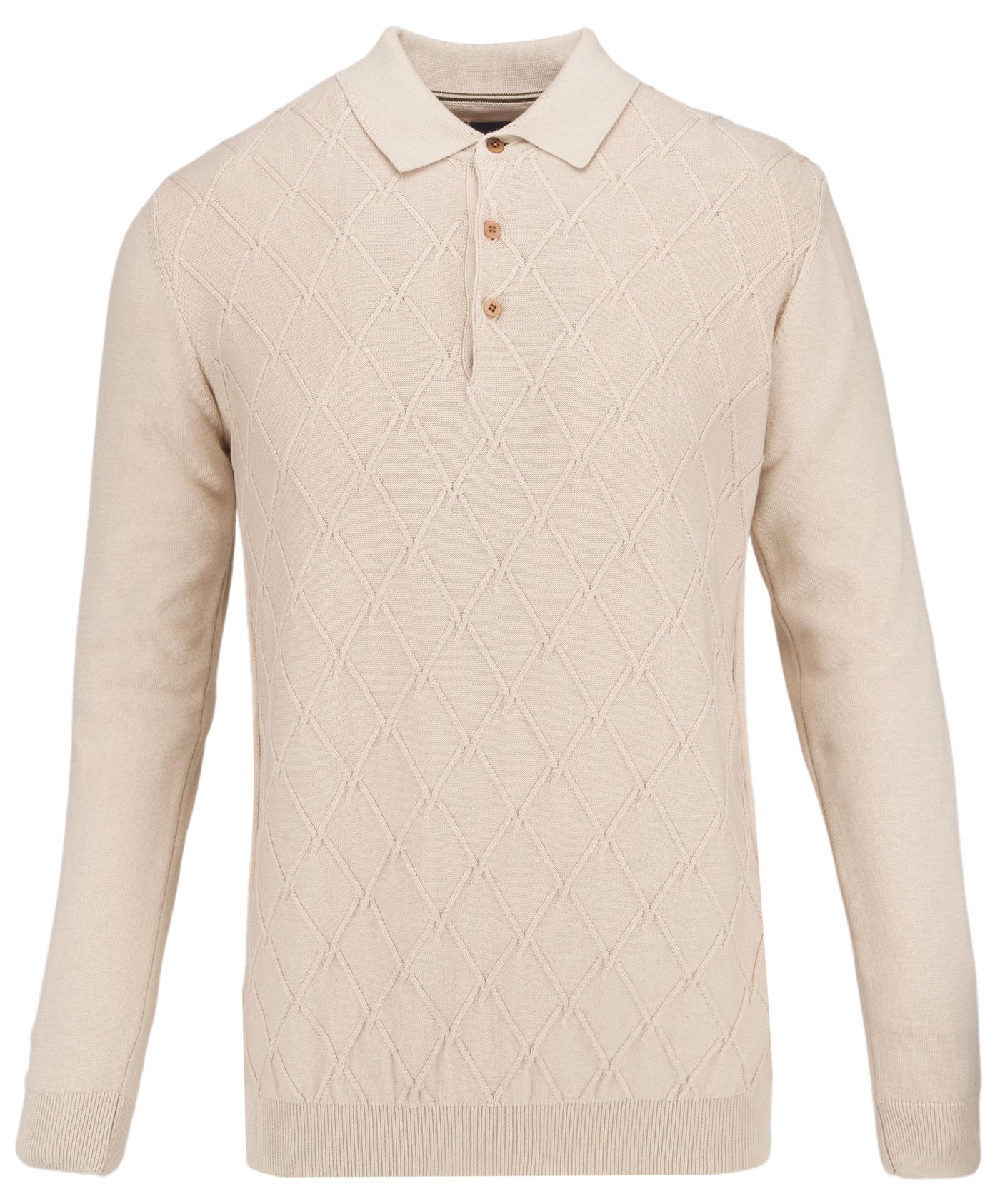 Cross Cable Knit Polo Top