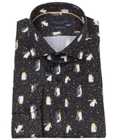 Long Sleeve Penguin Print Shirt