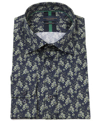 Long Sleeve Flower And Stem Print Shirt