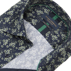 Long Sleeve Flower And Stem Print Shirt