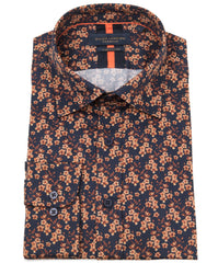 Long Sleeve Flower And Stem Print Shirt