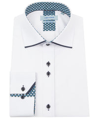 Long Sleeve Panelled Collar End on End Shirt