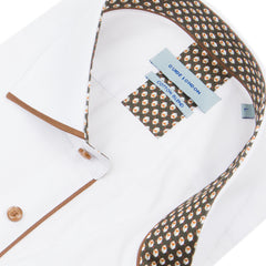 Long Sleeve Panelled Collar End on End Shirt