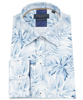 Long Sleeve Floral on Slub Shirt