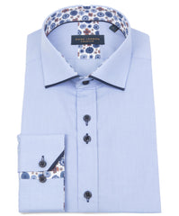Long Sleeve Contrast Collar Tip Shirt
