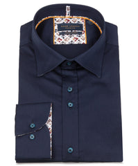 Long Sleeve Solid Colour Ombre Button Shirt