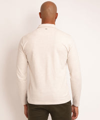 Long Sleeve Textured Polo Top