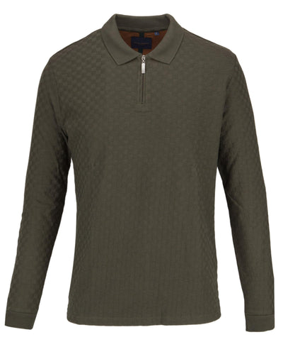 Long Sleeve Zip Knitted Polo