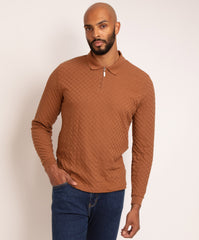 Long Sleeve Zip Knitted Polo