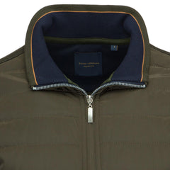 Zip Thru Funnel Neck Quilted Front Sweat