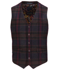 Brushed Tweed Check Waistcoat