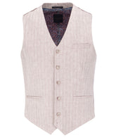 Soft Herringbone Cotton Linen Blend Waistcoat