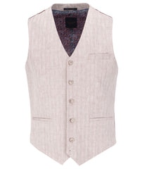 Soft Herringbone Cotton Linen Blend Waistcoat