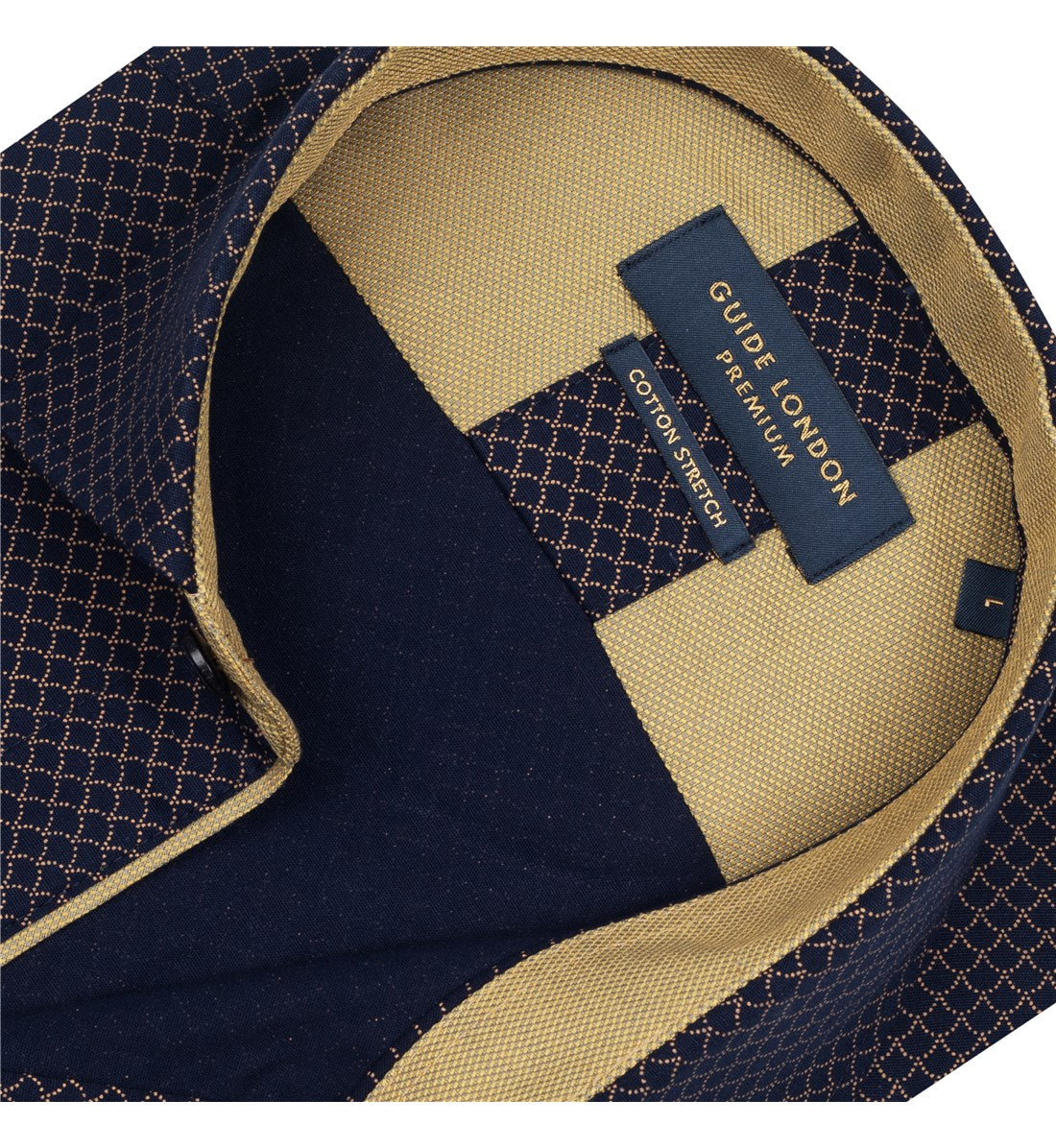Stretch Cotton Poplin Shirt with Dotted Scale Pattern