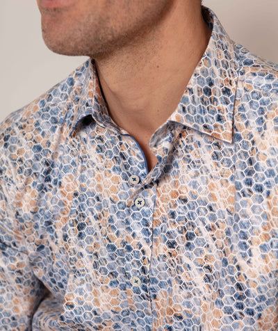 Modern Geometric Pattern Men's Shirt