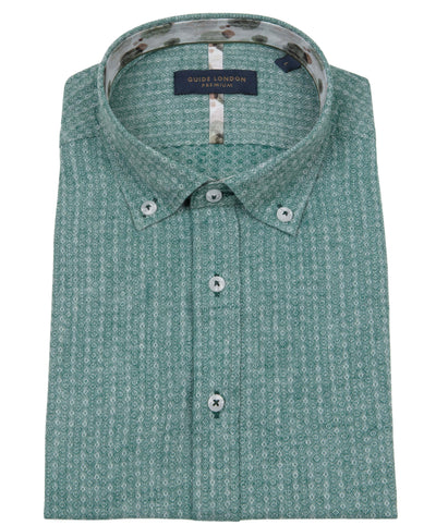 Half Sleeve Cotton-Linen Blend Shirt