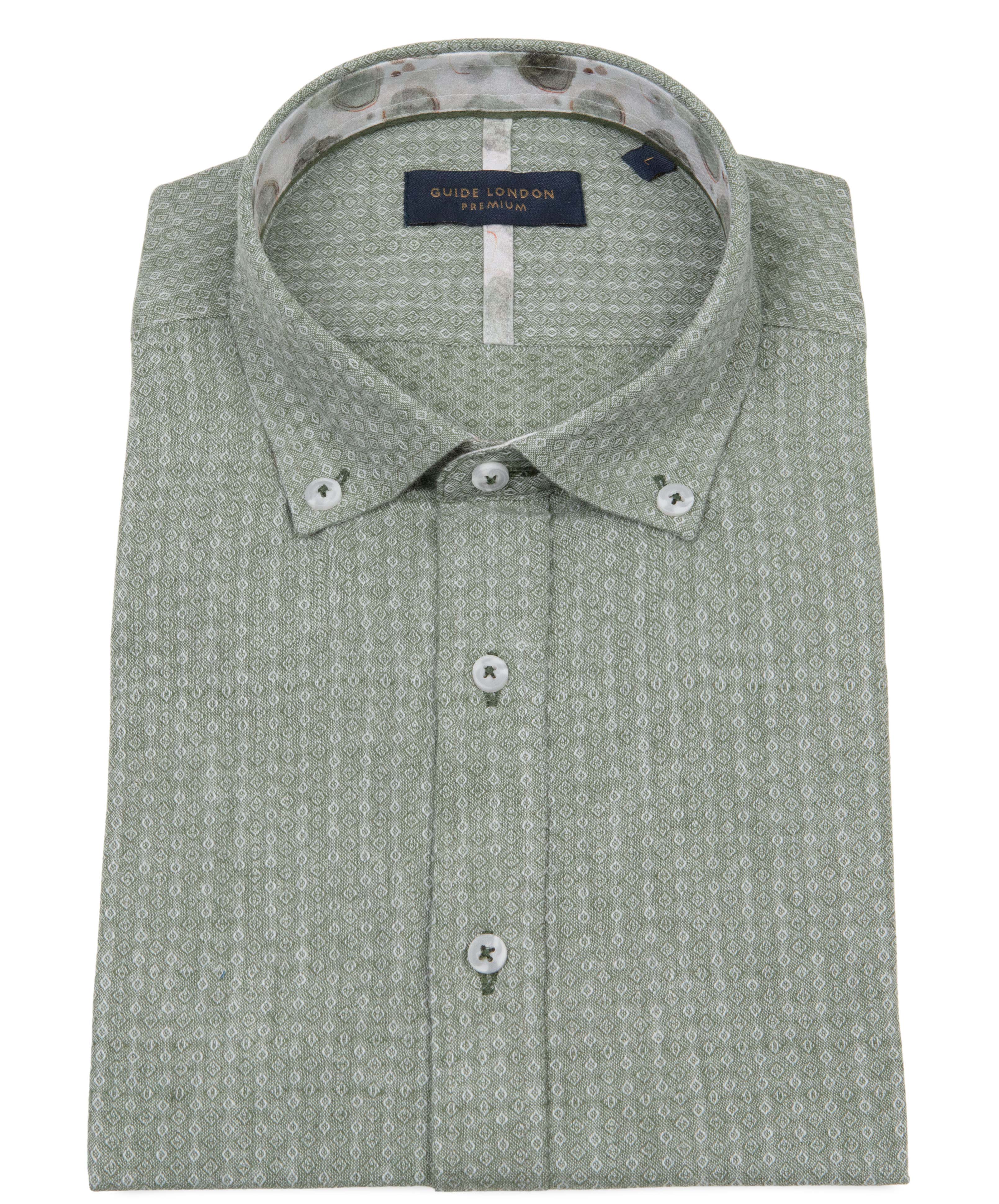 Half Sleeve Cotton-Linen Blend Shirt