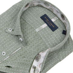 Half Sleeve Cotton-Linen Blend Shirt