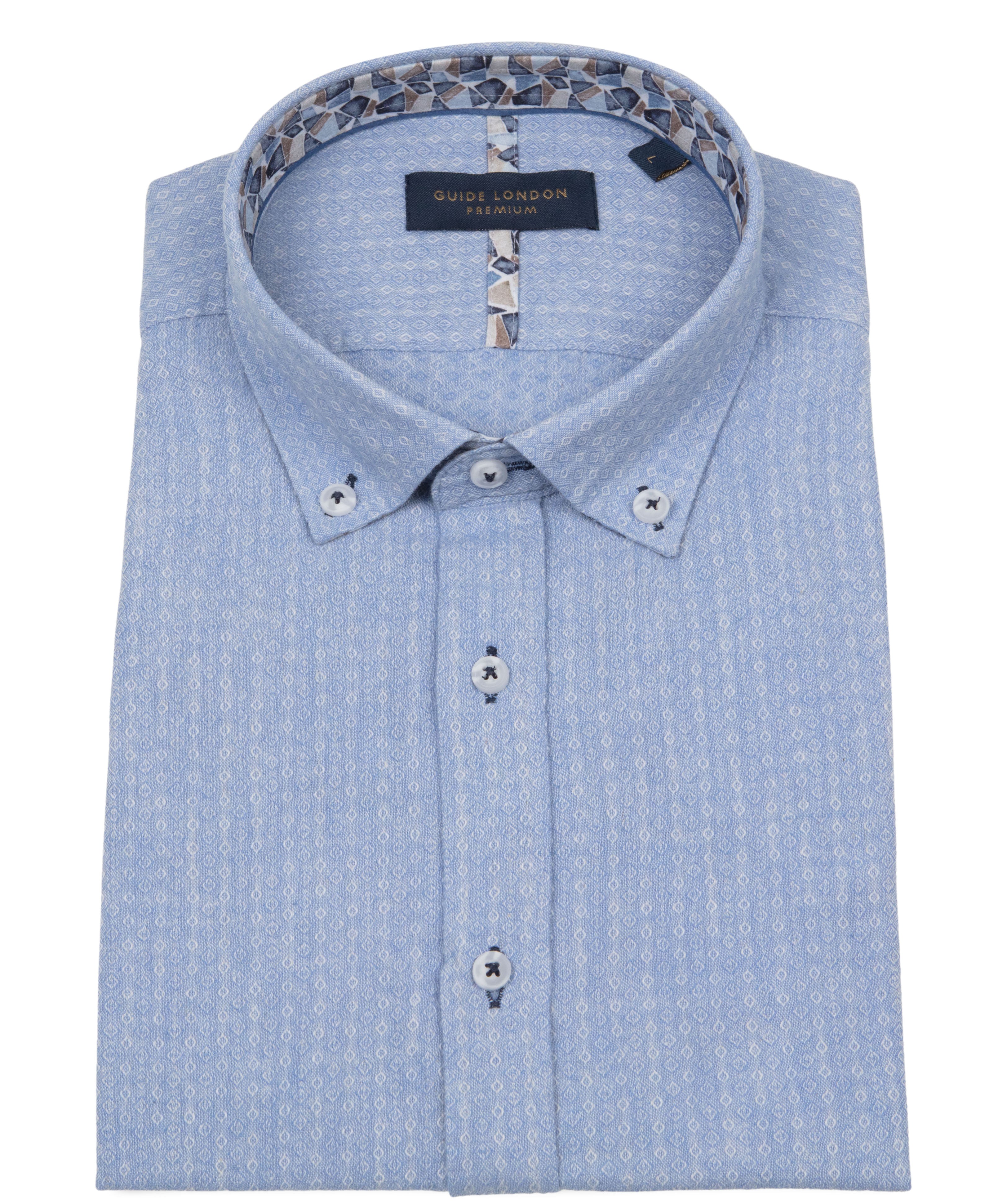 Half Sleeve Cotton-Linen Blend Shirt