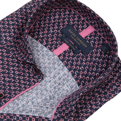Stylish Geometric Half Sleeve Cotton Shirt
