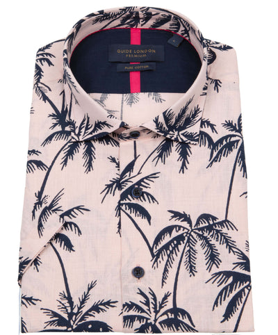 Tropical Palms Short Sleeve Cotton Shirt
