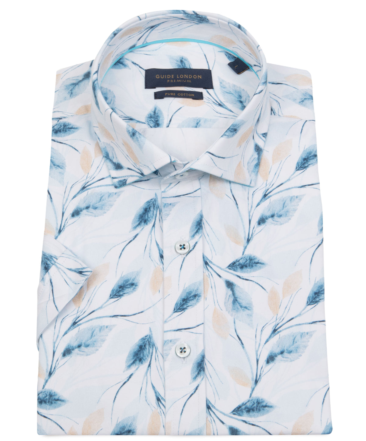 Leafy Pattern Short Sleeve Summer Shirt