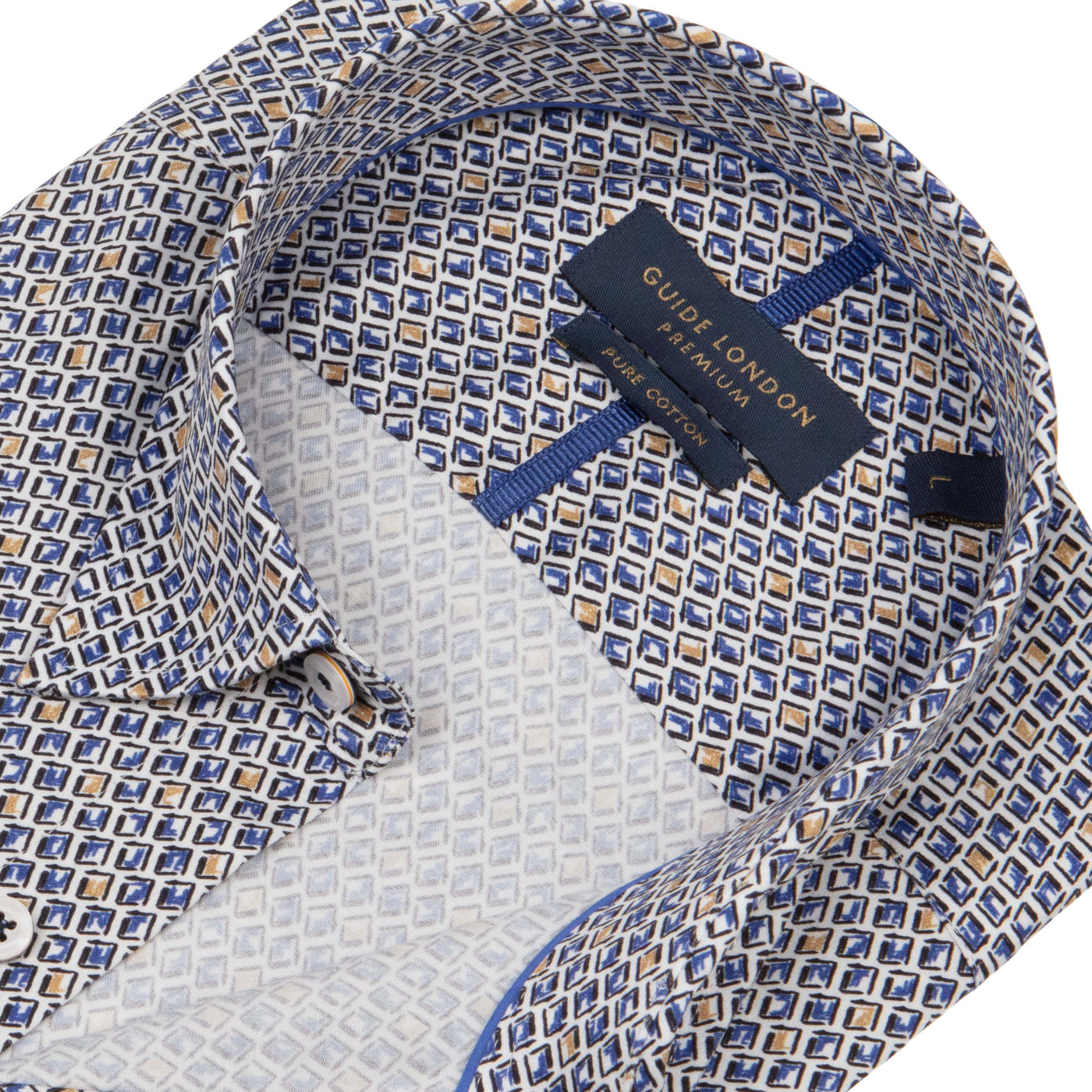 Vibrant Geometric Short Sleeve Cotton Shirt
