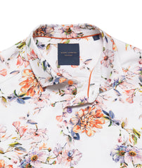 Floral Accent White Shirt