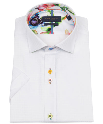 Vibrant Details Half Sleeve White Shirt