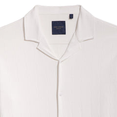 Short Sleeve Knitted Button Through Revere Collar Jersey Shirt