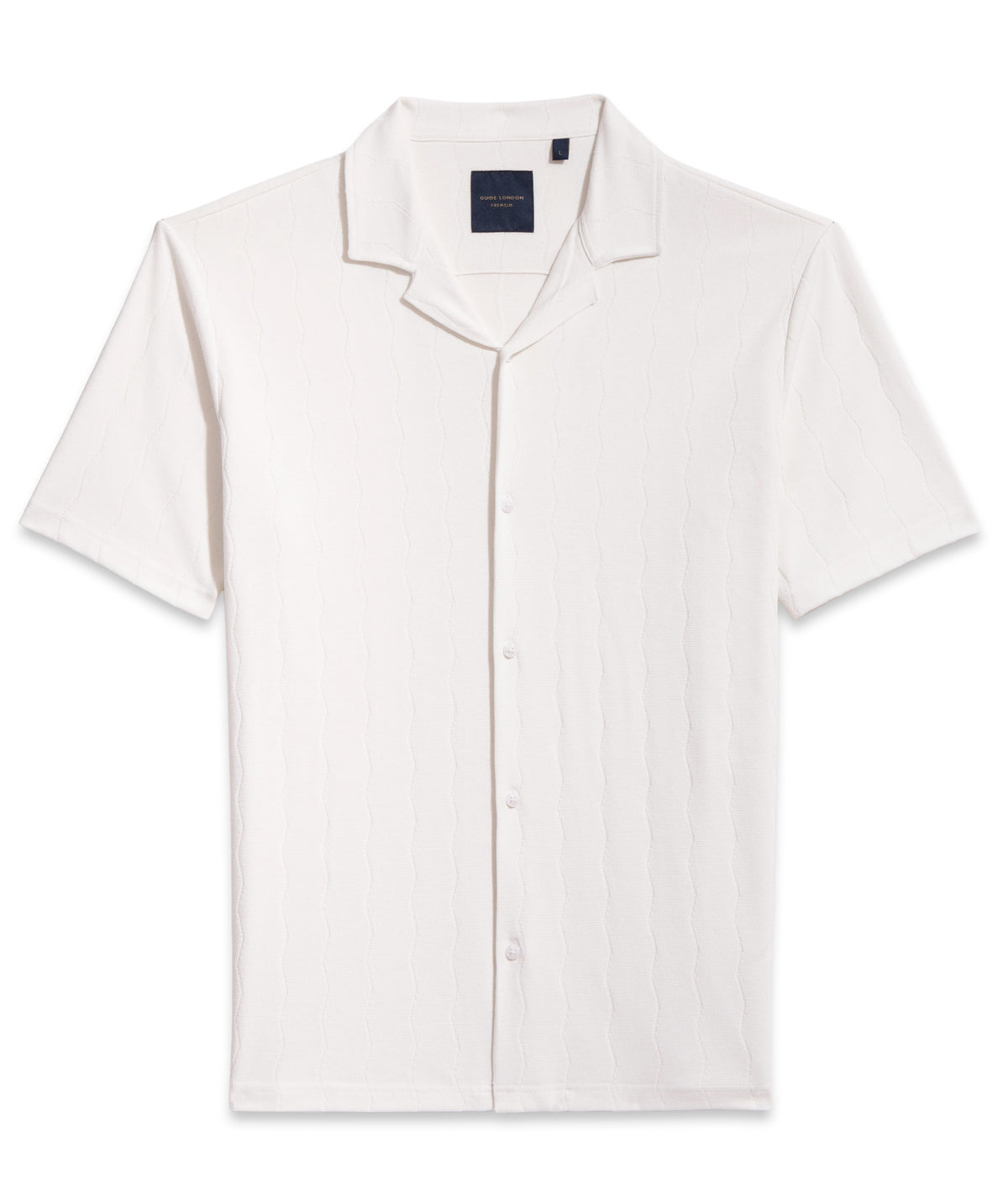 Short Sleeve Knitted Button Through Revere Collar Jersey Shirt