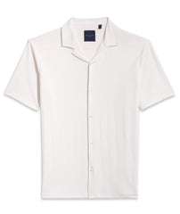 Short Sleeve Knitted Button Through Revere Collar Jersey Shirt