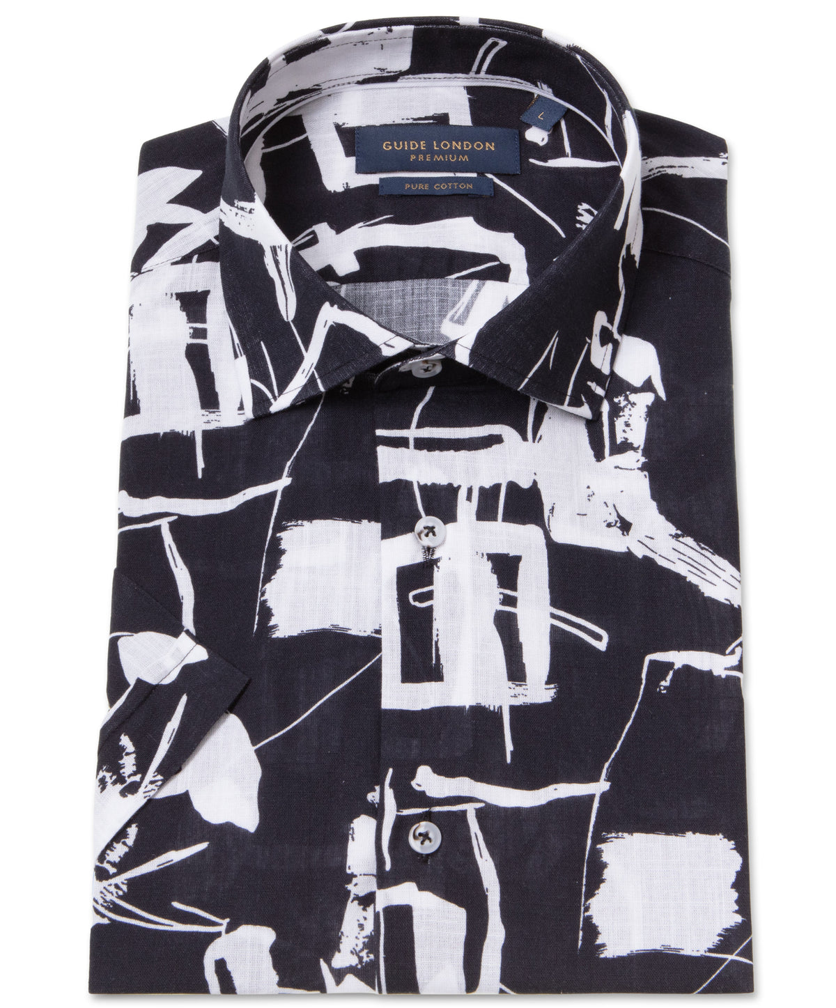 Pure Cotton Short Sleeve Linen Look Shirt