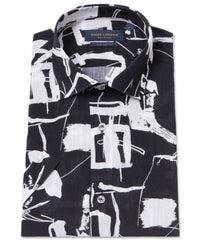 Pure Cotton Short Sleeve Linen Look Shirt