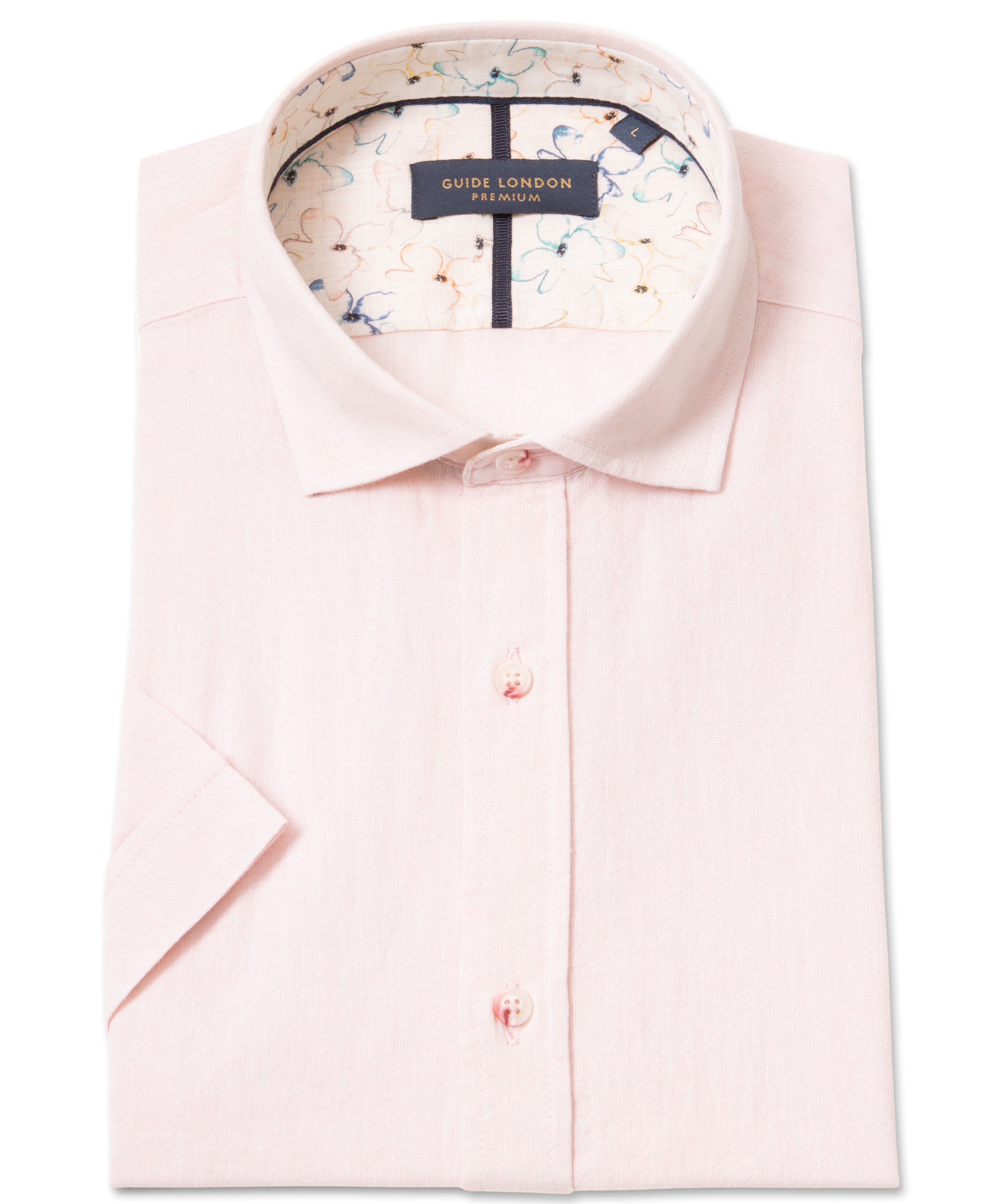 Linen Cotton Blend Short Sleeve Shirt